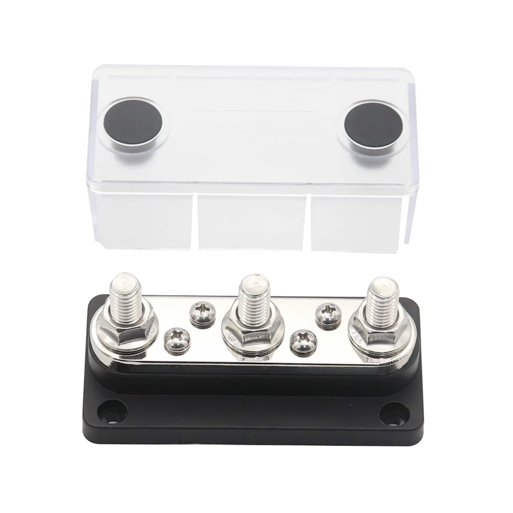 300A Power Distribution Block 48V Bus Bar Box 3/8 Studs Busbar Power Case for RV Marine Boat for Vehicle Car Automobile Caravan