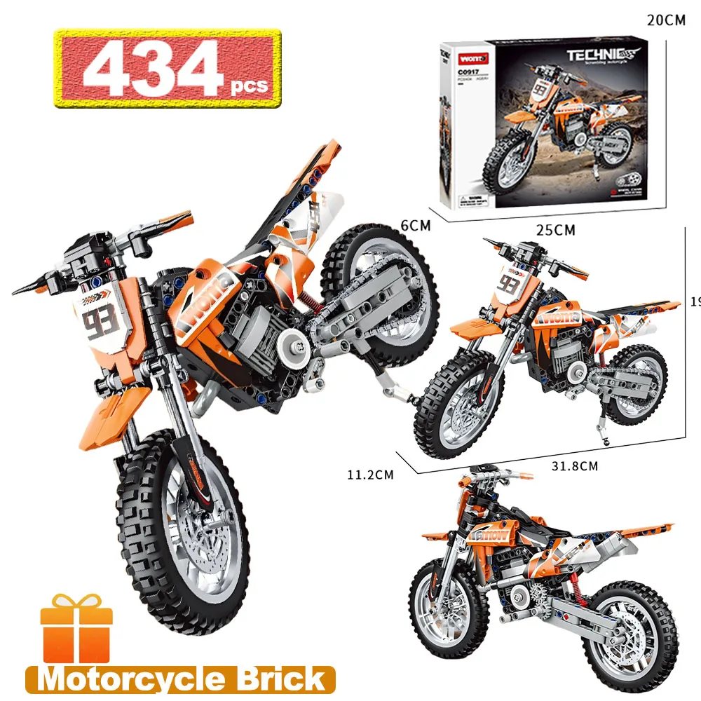 التقنية دراجة نارية موتو سيارة نموذج اللبنات MOC على الطرق الوعرة سباق Motobike المركبات الطوب لعب للأطفال هدية عيد ميلاد #1