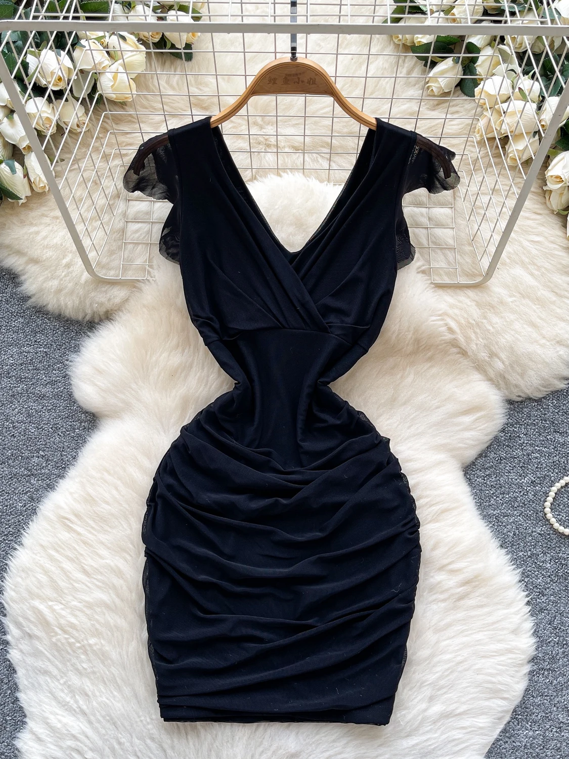 Pure Desire ature Cross V-ne Afslanken Me Wrap ort Dr Koreaanse Sle Hoge Taille A-lijn Zomer Sexy Dr voor Vrouwen