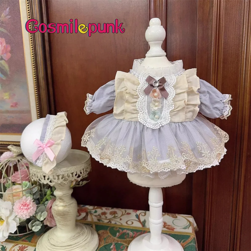 Original Hand-made Lolita Doll Vintage Grey Clothes Dress For 10cm 15cm 20cm Cos Party Outfit XM Lovely Cosplay Aduct Kids Gift