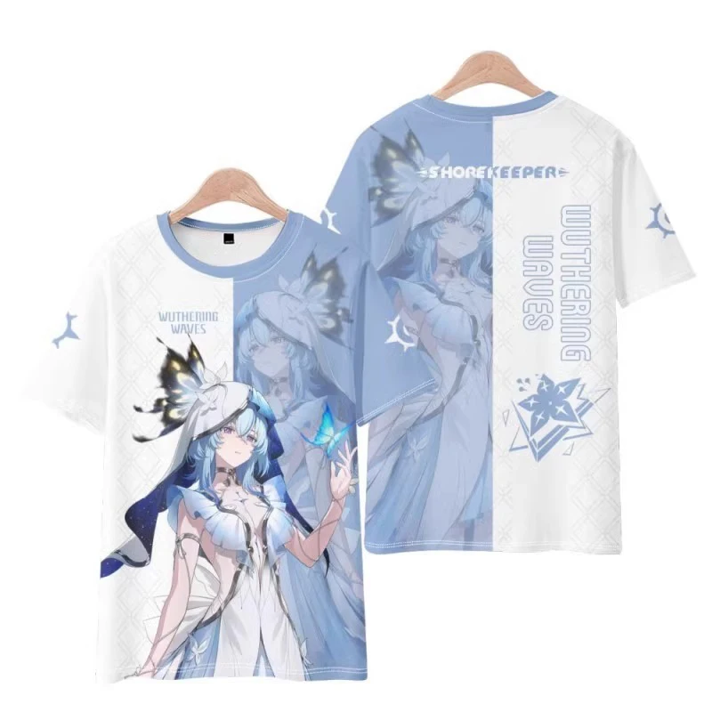 New Game Wuthering Waves Changli Cosplay T-shirt 3D Print Kids Anime Cartoon Tees Men Women Short Sleeve Tshirt Harajuku Y2k Top