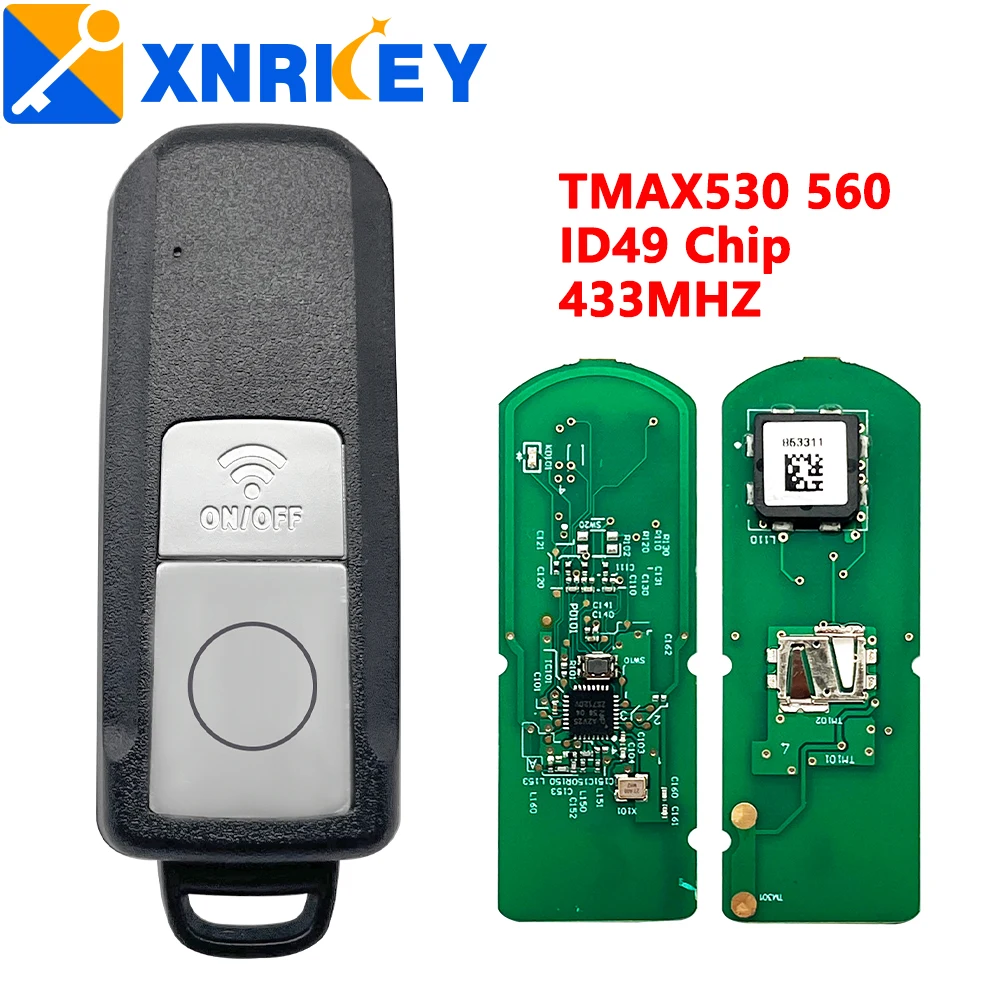 

XRNKEY Car Remote Control Key For YAMAHA XMAX XMAX300 NVX NVX155 AEROX JAUNS QBIX TMAX530 TMAX560 ID49 Chip 433MHz Smart