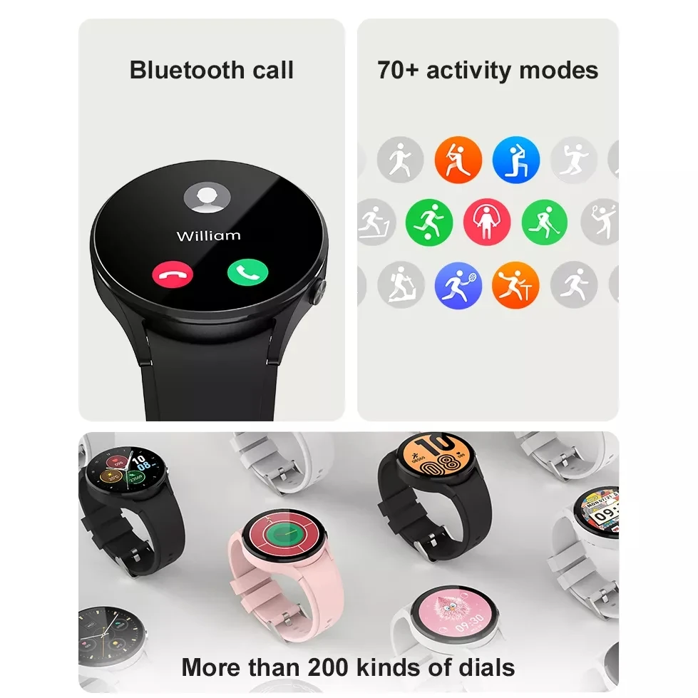 GEJIAN AMOLED Bluetooth Talking Smartwatch HD Full Touch Screen IP68 Waterproof Sport Custom Dial Men's Smartwatch