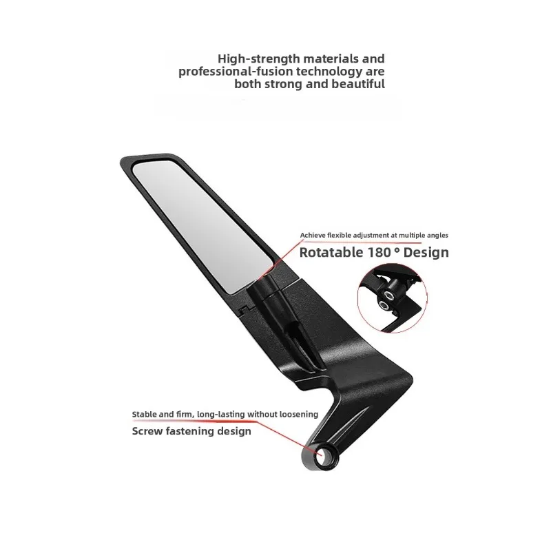 Motorcycle Rearview Mirror with Multicolor Glass Anti-rust Aluminum Alloy Side Mirror Rotatable 180 Wing Motorbike Accessories