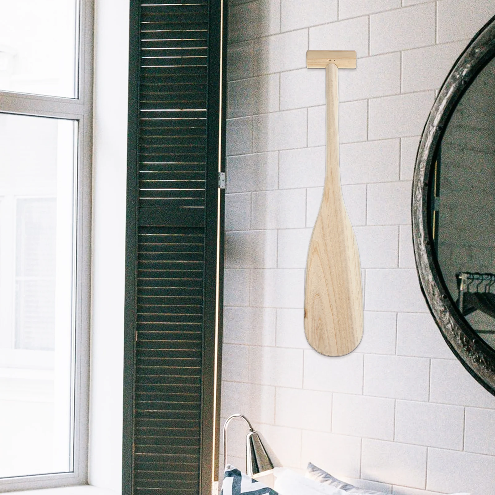 

1pcs Unfinished Wooden Paddle Diy Hanging Ornament For Wall Home Decor Craft Project Natural Wood Slice Handicraft Decoration