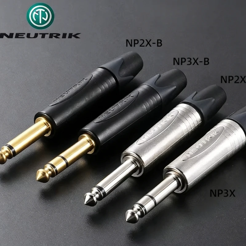 Original ！20pcs /10pcs /5pcs NEUTRIK pure copper 6.35mm solder plug 6.5mm mono NP3X   NP2X -B guitar audio microphone connector