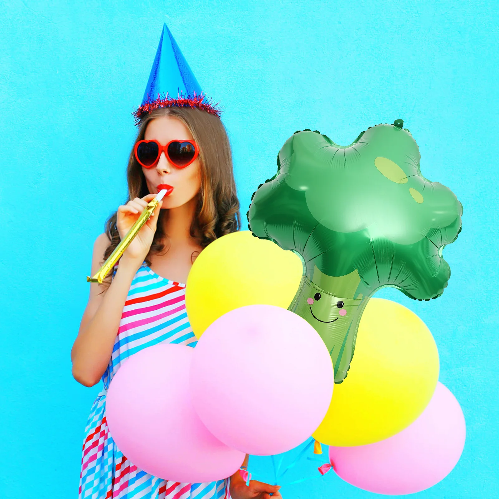 

4Pcs Broccoli Balloons Foil Party Supplies Unique Vegetable Shaped Decorations for Memorable Weddings Birthdays