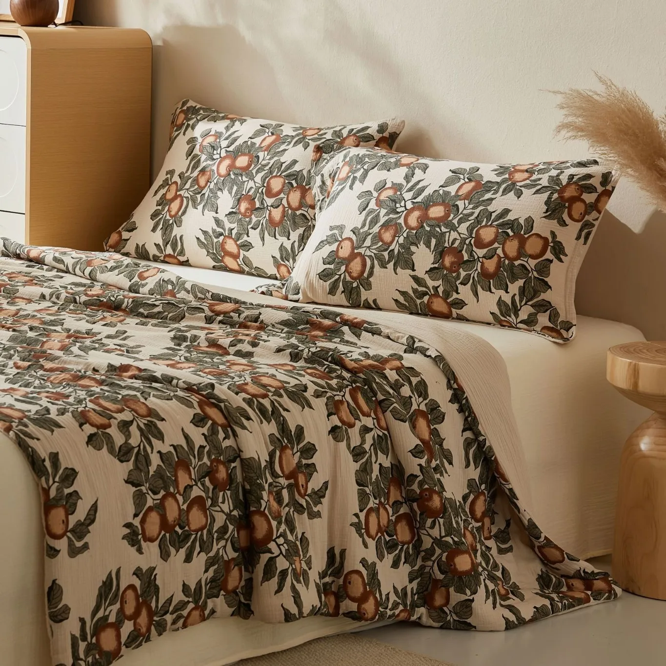 William Morris Victorian Fruits Cotton Coverlet Comforter Bedspread Room Decor