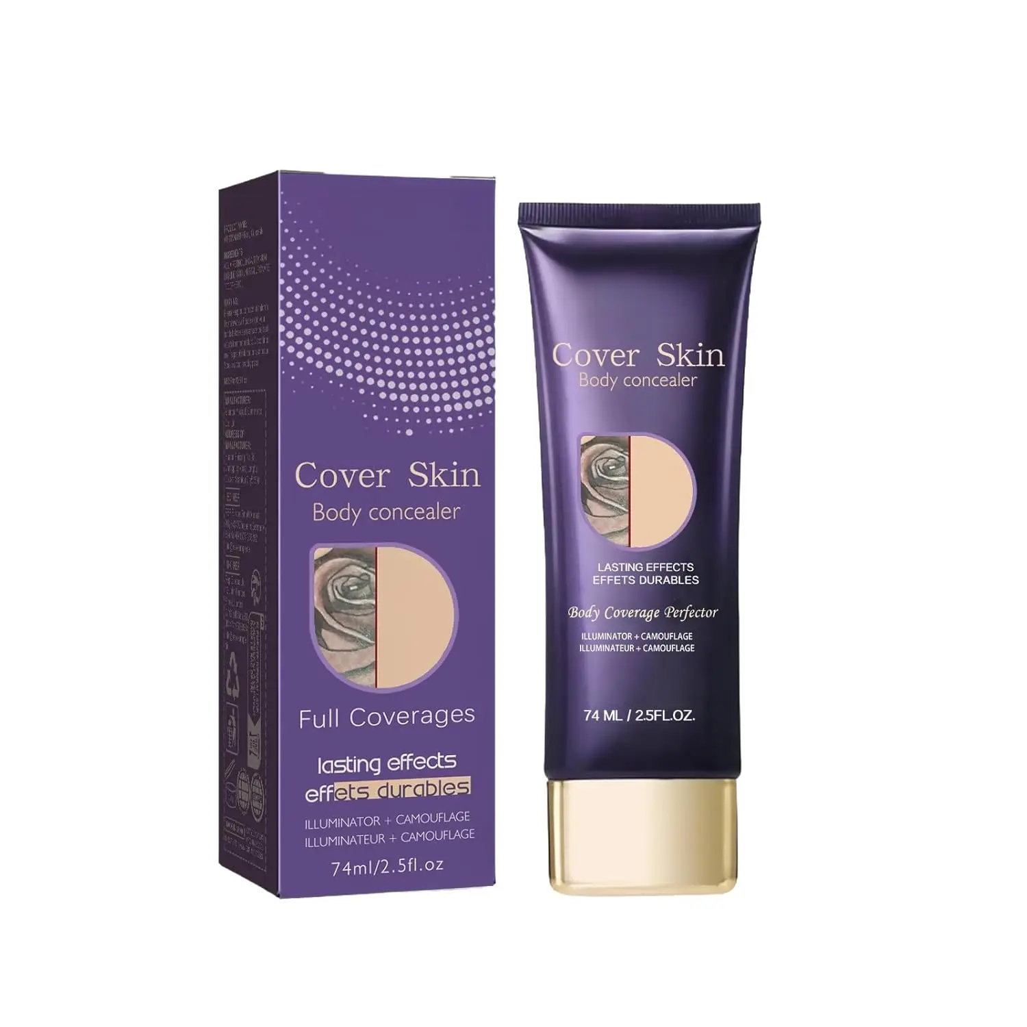 

Body Concealer – Full Coverage & Lasting Effects, 74ml (2.5 Fl. Oz), Illuminates & Camouflages Tattoos & Skin Imperfections