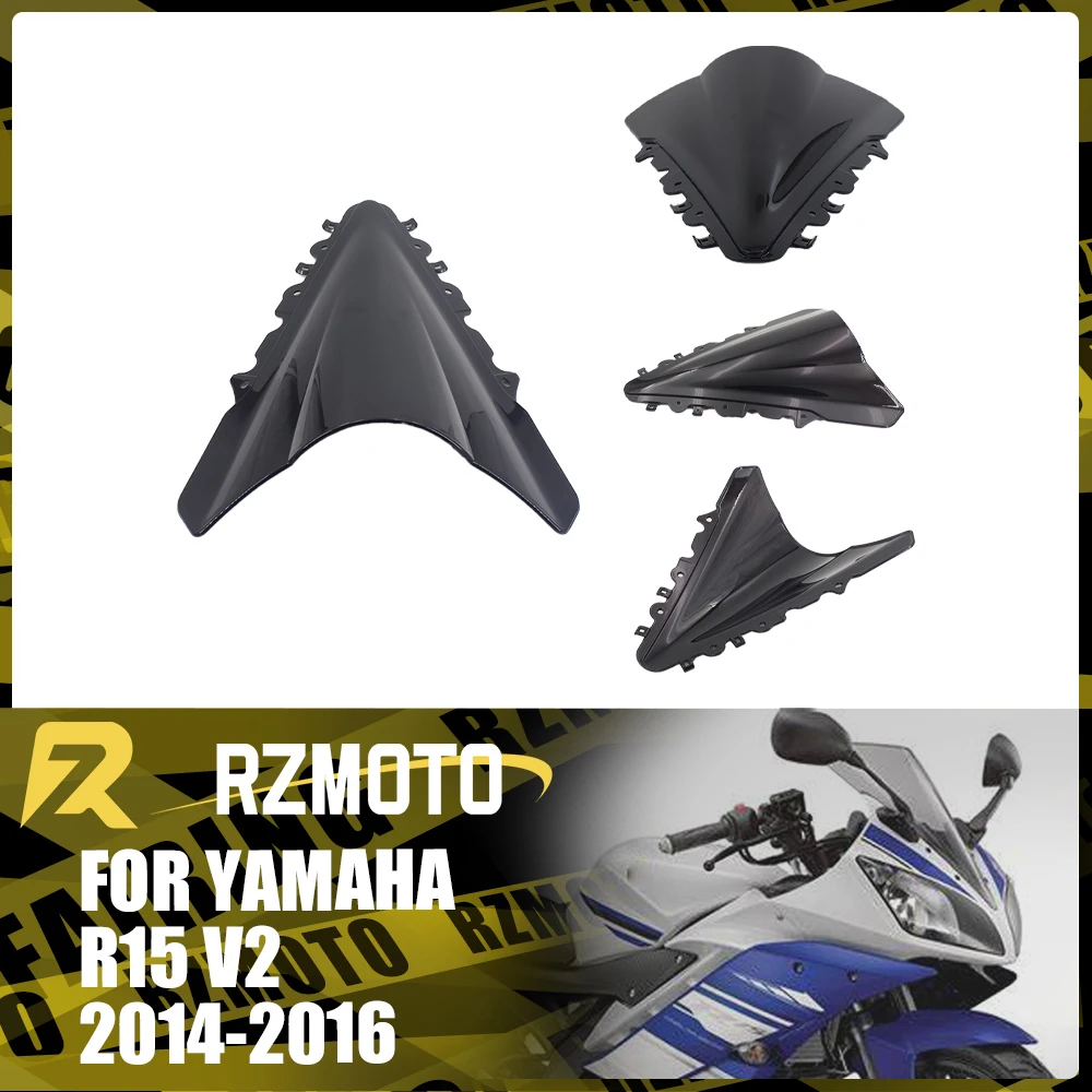 Motorcycle Accessories Windshield For YAMAHA R15 V2 2014-2016 2015 Front Double Bubble Wind Deflector Windscreen Black