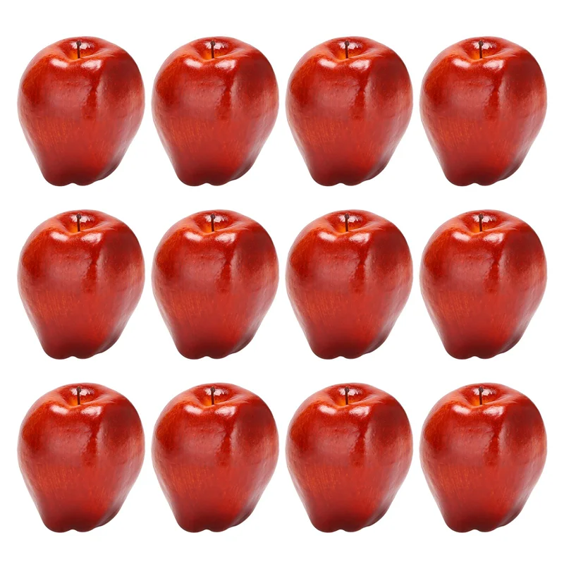 12 Pcs Fake Fruit Apples Artificial Apples Lifelike Simulation Red Apples Home House Decor for Still Life Kitchen Decor