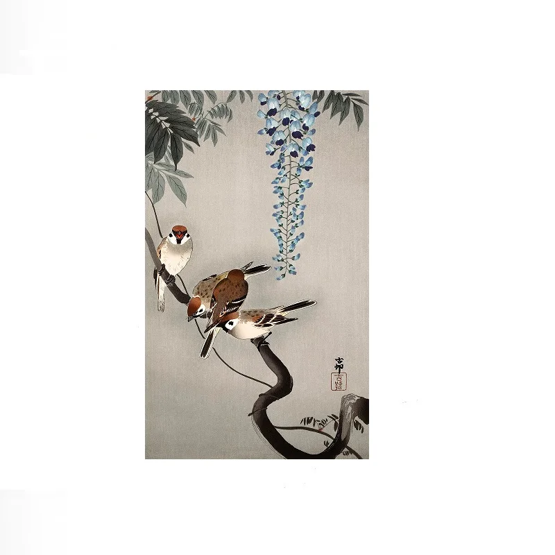 Two women in the rain (1925 - 1936) by Ohara Koson (1877-1945) Photo, Art Print Canvas Poster, Living Room Decor, Home Wall