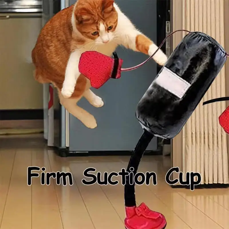 for New Cat Boxing Toy Interactive Play Sandbags Playset with Gloves Dog Relieve Boredom Punching Bag Play Gym Toys Pet Supplies