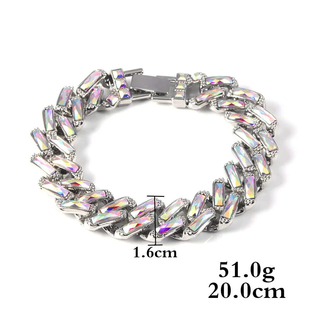 Luxury Iced Out Paved Rhinestones Full Miami Curb Cuban Chain CZ Bling Rapper Necklaces For Men Charm Jewelry Cool Gifts