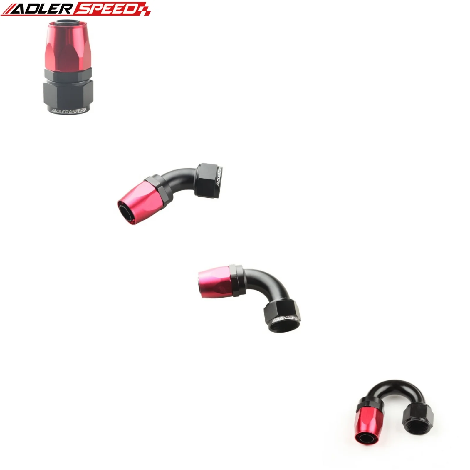 

Aluminium AN Fittings Adapter Oil Fuel Reusable Fitting Hose End 0/45/90/180 Degree AN20 Fuel/Swivel Hose