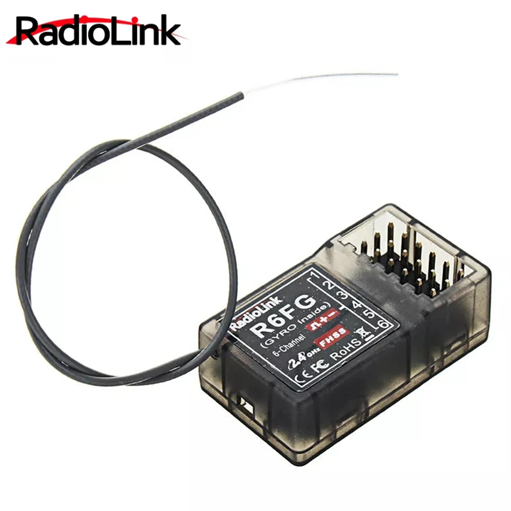 Radiolink R6FG V4 2.4GHz 6 CH FHSS Receiver High Voltage Gyro Integrated For RC4GS RC3S RC4G T8FB RC6GS Transmitter RC Car Boat