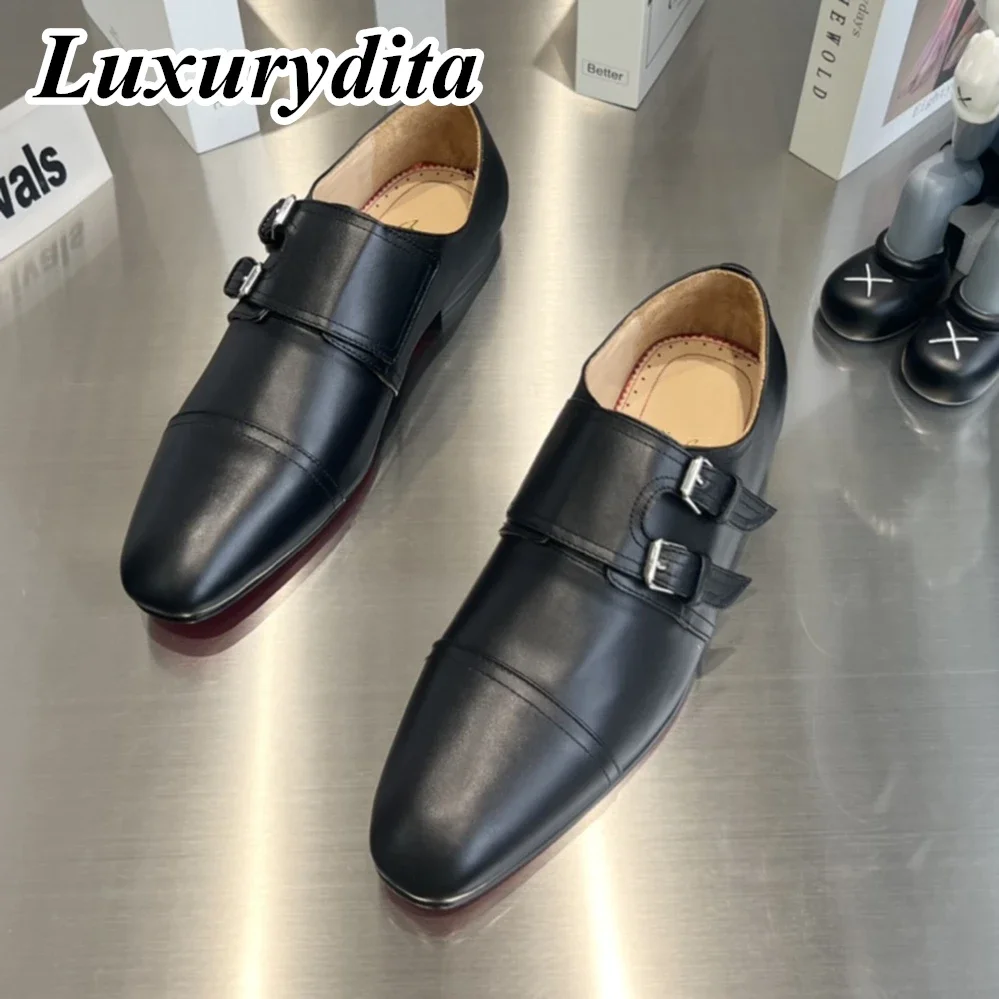 

Top High Quality Mens Trendy Casual Shoes Luxury Mens Real Leather Shoes Size 38-48 Designr Red sole Business dress Shoes H1345