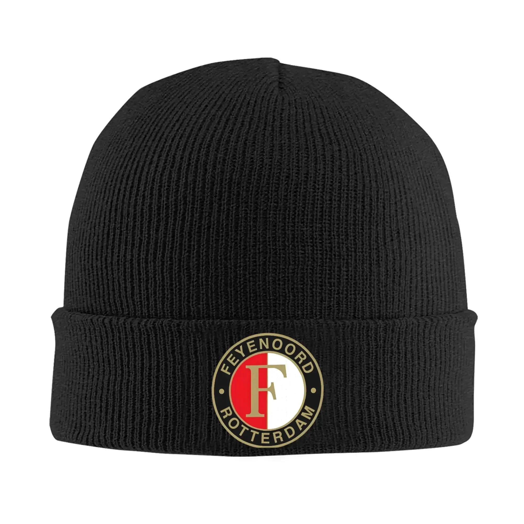 F-Feyenoords Logo Beanie Football Winter Bonnet Knitted Hat Fashionable Unisex Pullover Cap