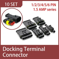 10 Sets 1.5 AMP series 1P/2P/3P/4P/5P/6 Pins car connector DJ7041-1.5-11/21 282080-1 docking terminal waterproof connector 
