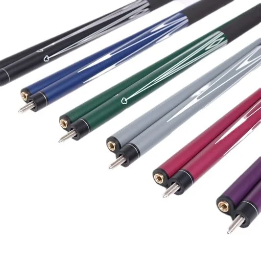 Full Fiberglass 1/2 Carbon Fiber Billiard Cue with 12.9mm Shaft 2-Section Split Color Painted Pool Cue for Snooker
