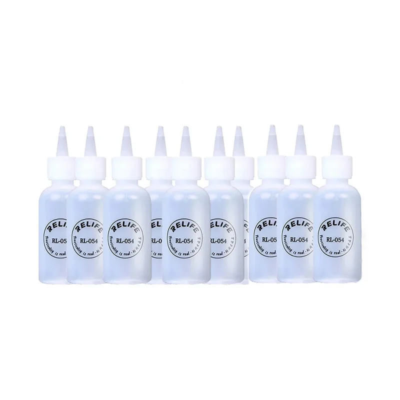 10 pcs RL-054 50ML Solvent Bottle Needle Tip Soldering Cleaning Liquid Flux Alcohol Oil Dispenser Plastic Hand Bottle Cleaner