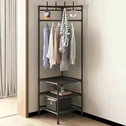 Floor Corner Rack Coats Page Hangers Children Room Rack Home Furniture Floor Stand Clothes Wearing for Clothes Standing Foldable