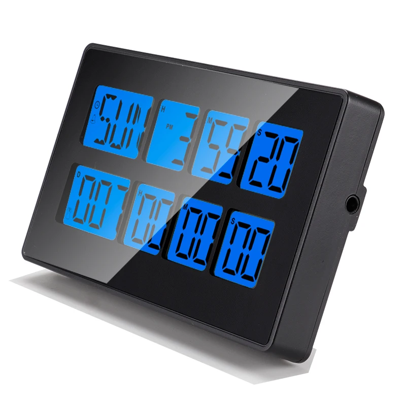 Color Display Dual Channel Digital Timer Countdown Magnet Cooking Clock Snooze Alarm Calendar Great Date Time Reminder 3 Preset