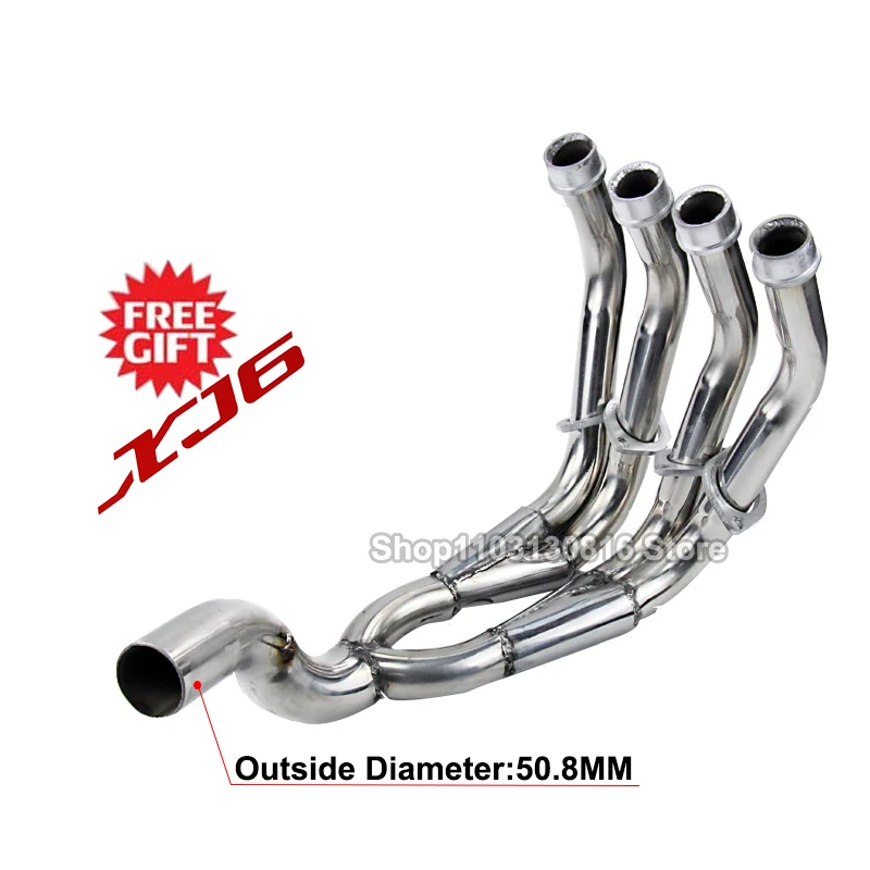 Slip On For Yamaha XJ6 XJ6N System Motorcycle Exhaust Modified Motorbike Front Mid Link Pipe Without 51mm Muffler delete sensor