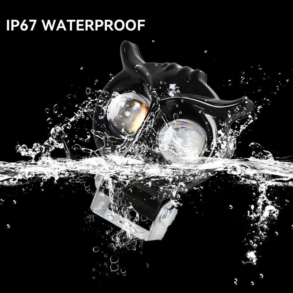 Motorcycles Led Headlight Fog Light Car Dual Color Owl Design Head Light ATV Scooter for Auxiliary Spotlight Lamp Accessories image 4