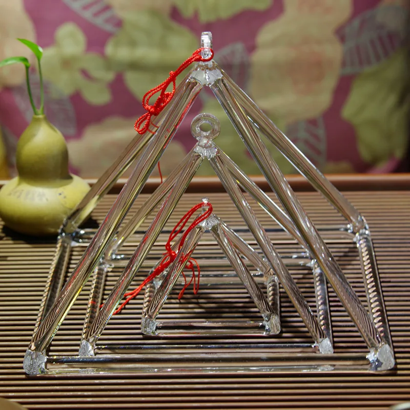 3inch 4inch Pure Quartz Crystal Singing Pyramid+Mallet Excellent Sound Yoga Meditation Voiasin Musical Instruments