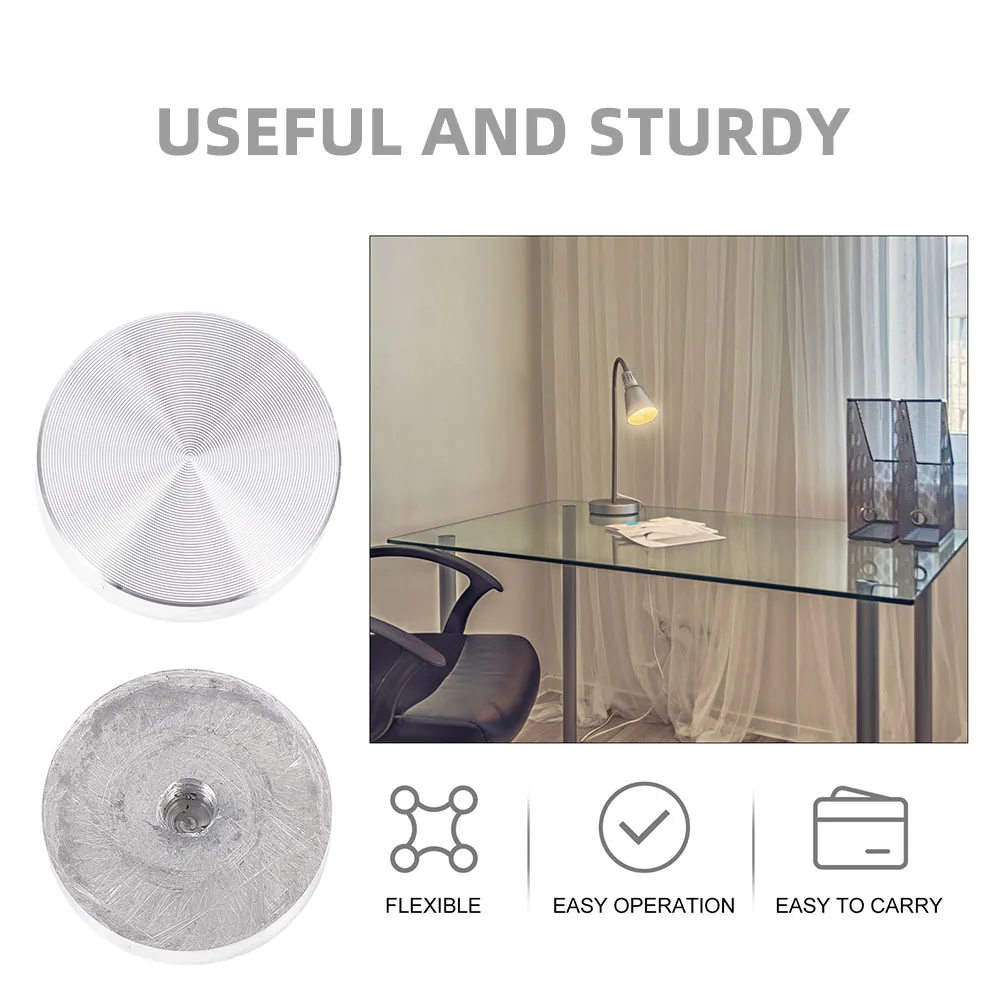 6 قطعة محول قرص سبائك الألومنيوم لأعلى الطاولة الزجاجية قرص دائرة معدنية سميكة مناسبة لطاولة عرض شاي القهوة