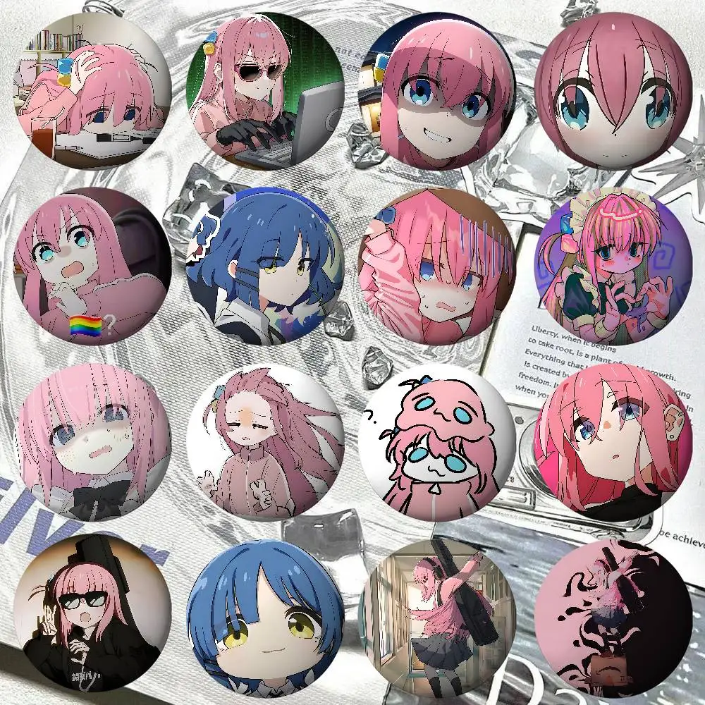 H-Hitori Gotou Ryo X Yamada aus Bocchi The Rock Abzeichen Blechplakette Soft Button Pin Brosche Metall-Abzeichen Maßgefertigter Schmuck Accessoires