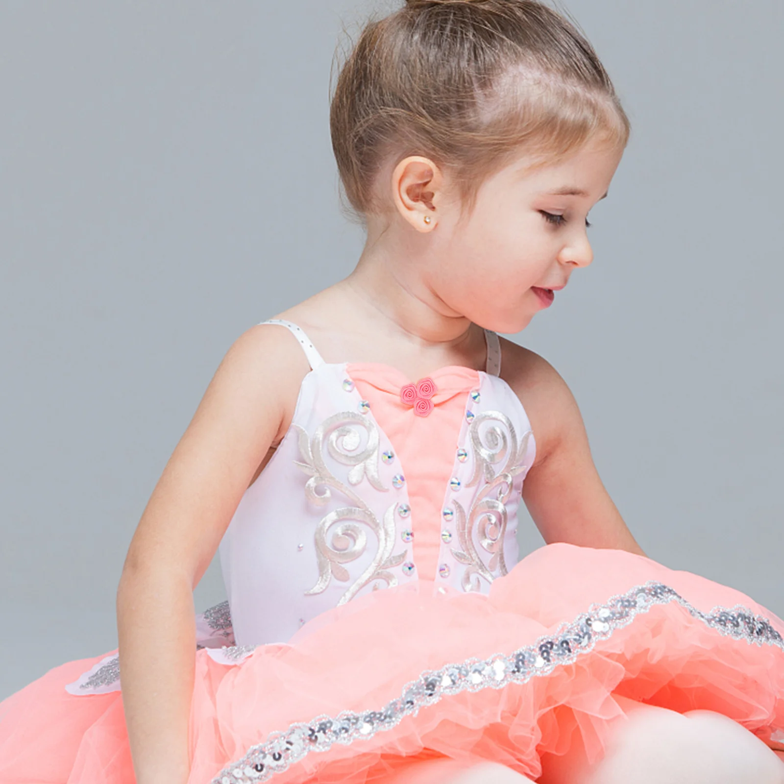 

100Pcs Silk Ribbon Rose DIY Flower Embroidery Appliques for Clothing Bags Garment Accessories Roses Sewing Decor