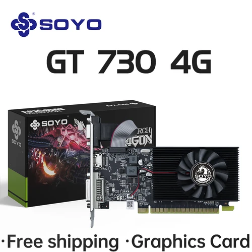 Tarjetas gráficas SOYO NVIDIA GT730 4G GDDR3 tarjeta de vídeo de 128 bits HDMI + DP + DVI para componentes de ordenador de juegos de escritorio GPU GT 730