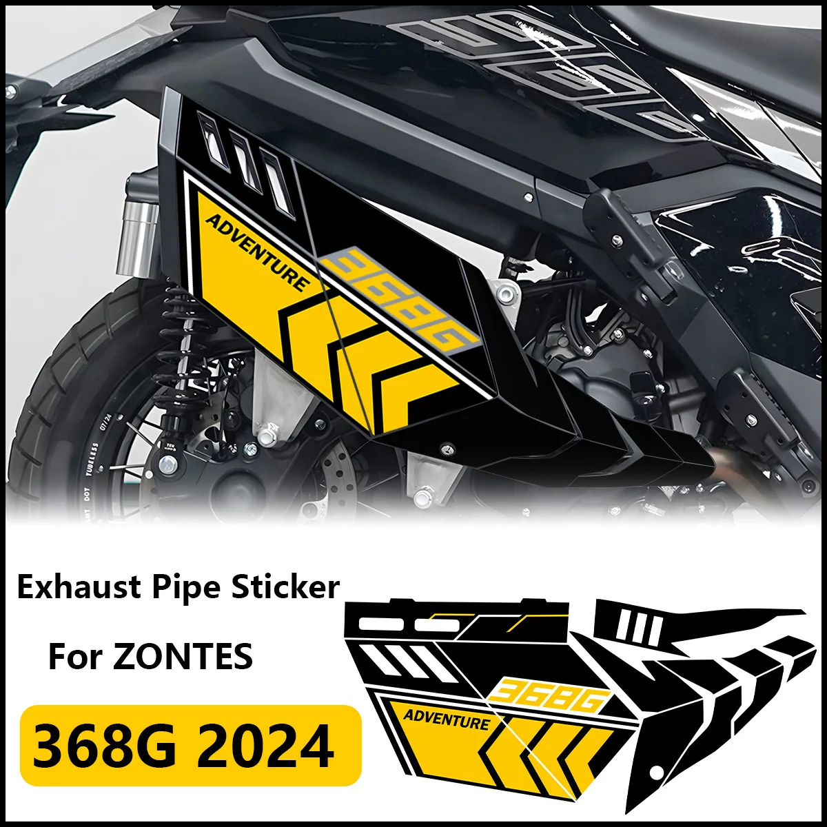 

For ZONTES 368G 368 G 2024 Motorcycle Accessories Stickers Matte Waterproof Bike Exhaust Pipe Guard Decoration Decal