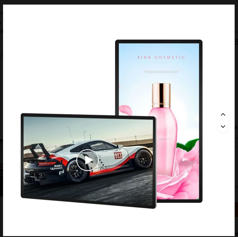 برنامج الإطار الضيق للغاية شاشة Lcd 4K 43 بوصة شاشة عمودية مثبتة على الحائط