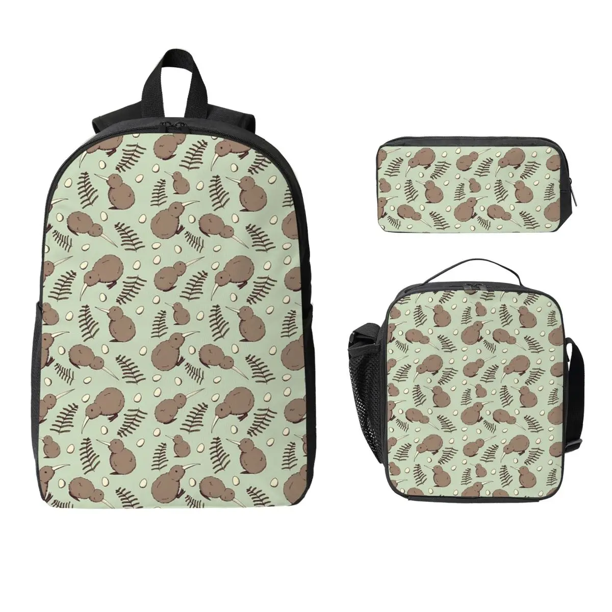 

Kiwi Bird Backpack Student Boys Girls BookBag School Bag Laptop Shoulder Bags 3ps Insulated Lunch Bag Pencil Case