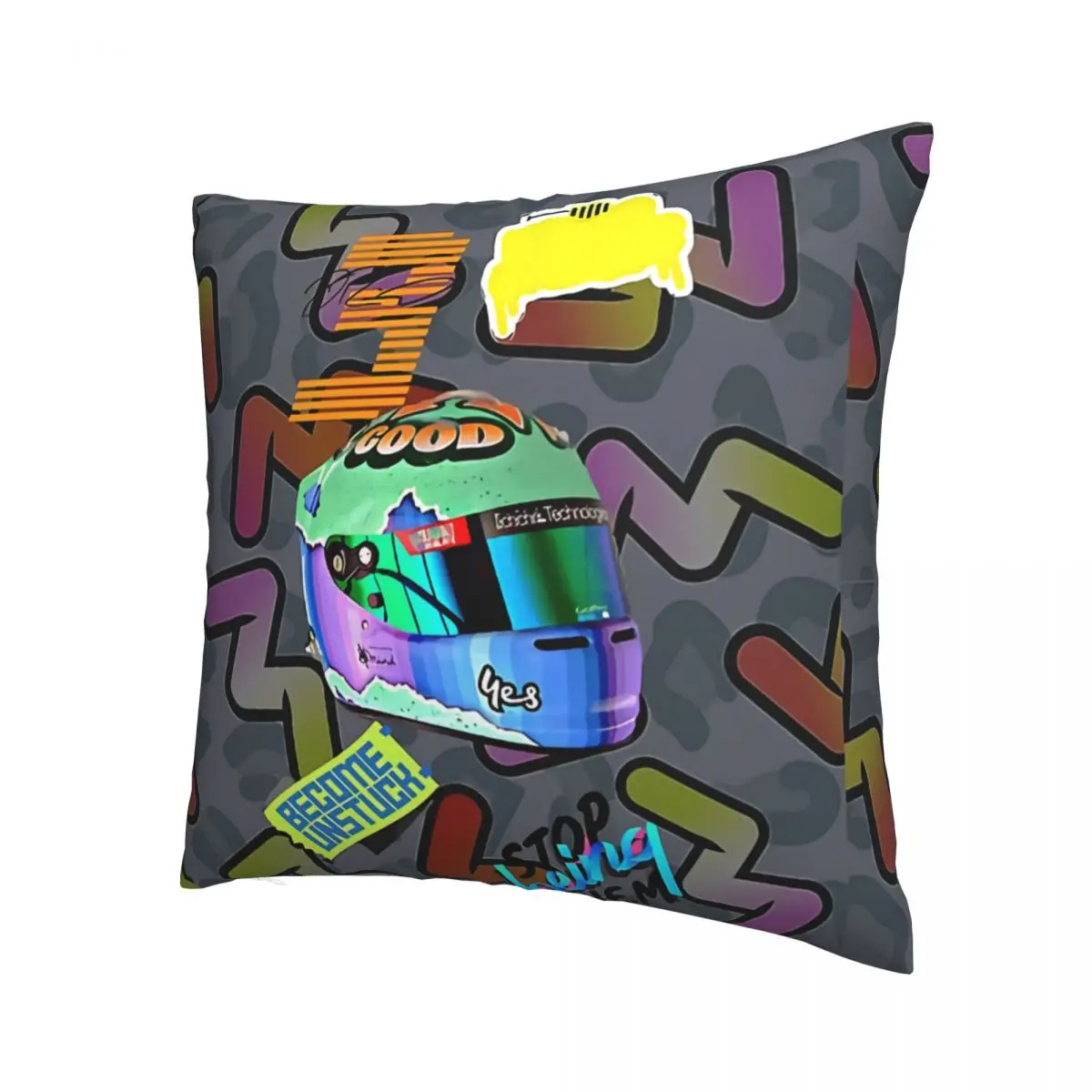 Daniel Ricciardo Sticker Design Pillowcase F1 Backpack Cushion For Bedroom DIY Printed Chair Hug Pillowcase Decorative