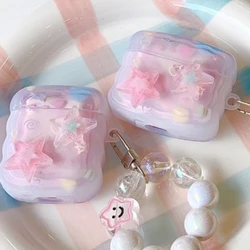 Beautiful 3D star Earphone Case for Airpod Cases Air Apple Pro 3 for 2 3rd Pods Transparent Cute Earphone Cover TPU Coque