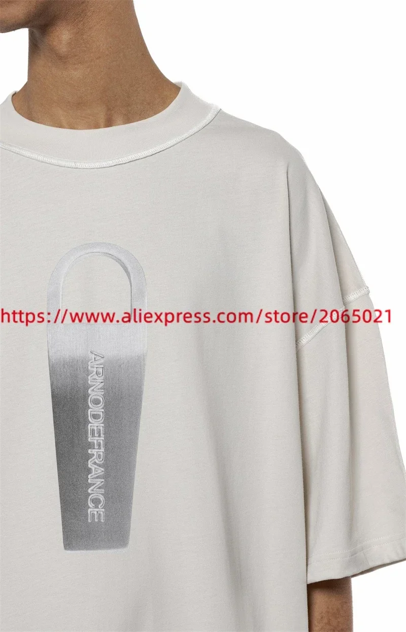 Washed Arnodefrance T Shirt 1:1 High Quality Metallic Zipper Logo Streetwear Tops Tee