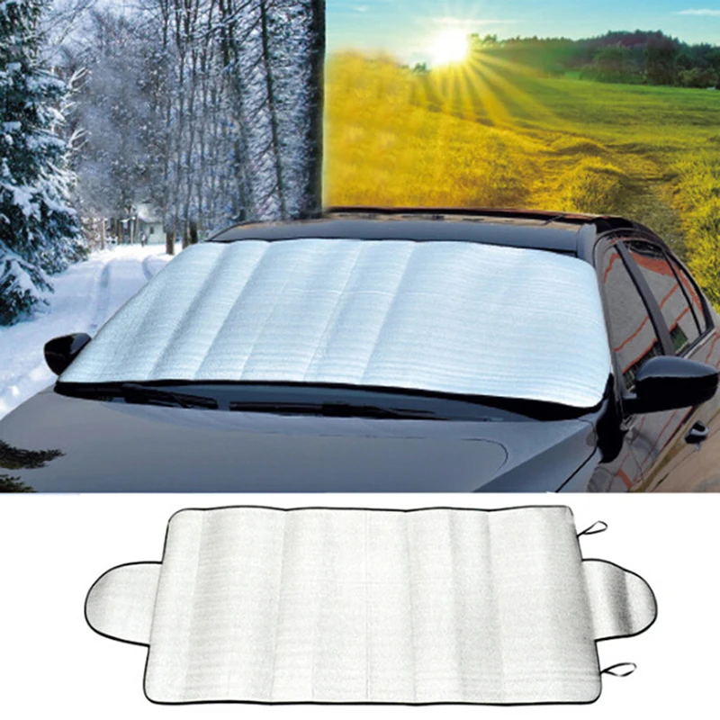 1Pc Universal Car Front Windshield Cover Auto Sunshade Snow Ice Protection Cover Winter Summer Windshield Shield 150cm x 70cm