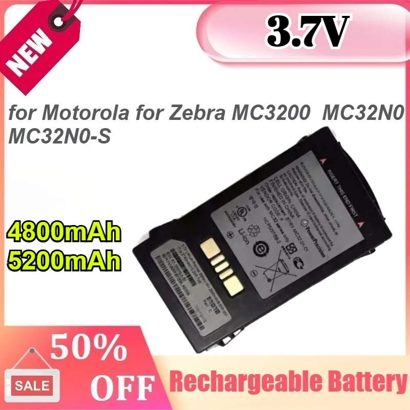

3.7V 4800mAh/5200mAh for Motorola for Zebra MC3200 MC32N0 MC32N0-S Barcode Scanner Battery