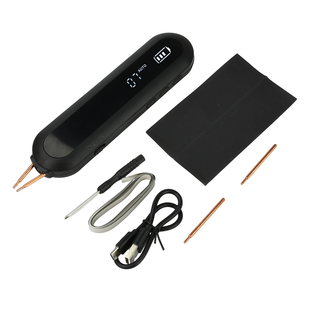12 Versnellingen Verstelbare Handheld Spot Lasser Mini Draagbare 9 Niveau LED Verlichting 18650 Lithium Batterij DIY Lassen Tool Kit