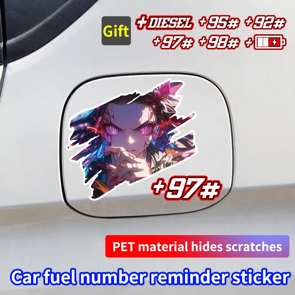 

Nezuko Car Creative Fuel Number Stickers Waterproof Vinyl Auto Fuel Tank Cap Stickers Diesel and Gasoline Decal Accessories