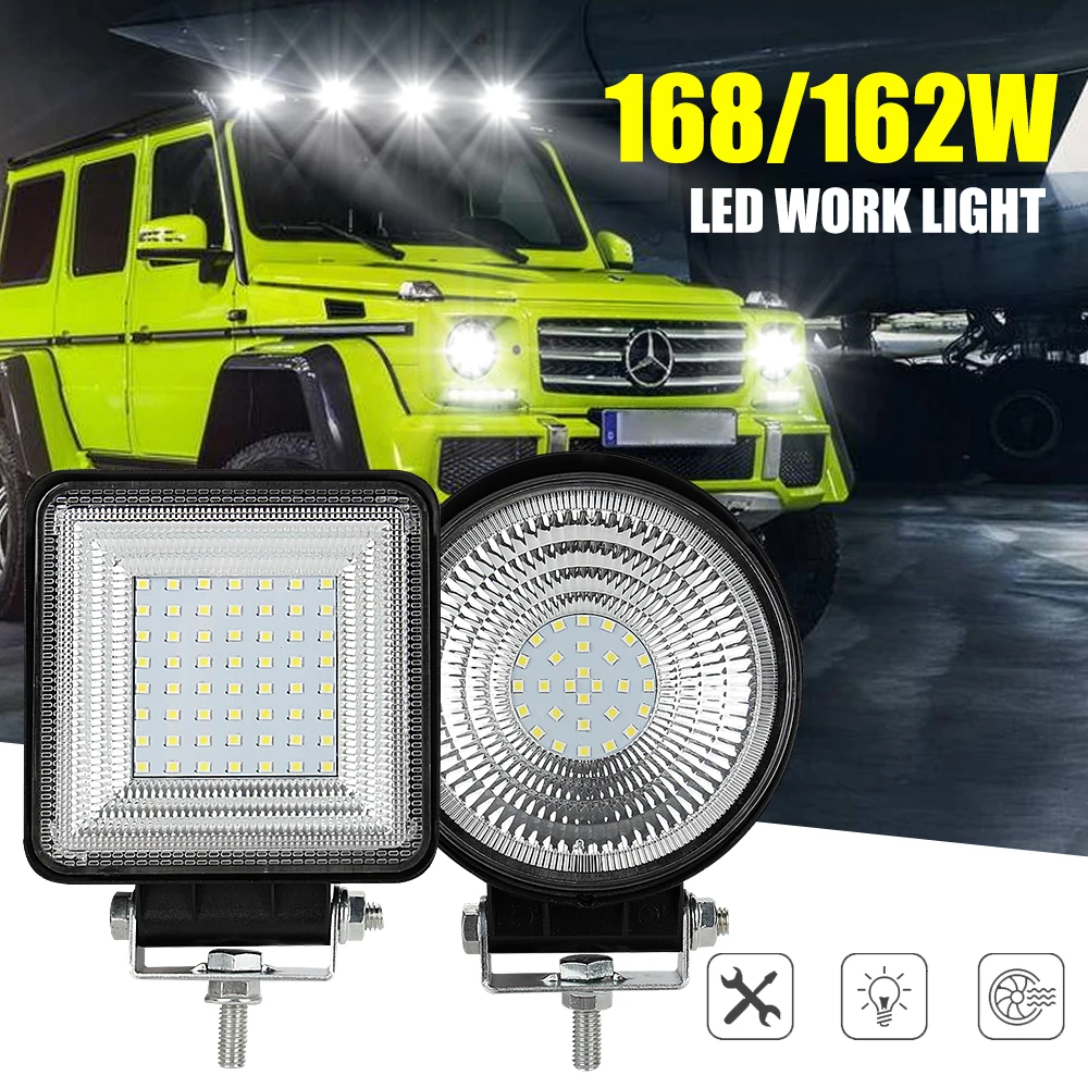 OKEEN 162W 168W светодиодный Рабочий фонарь бар 56SMD Автомобильные противотуманные фары для грузовика трактора внедорожника 4WD 4x4 Лодка ATV Barra фары 10В 60В