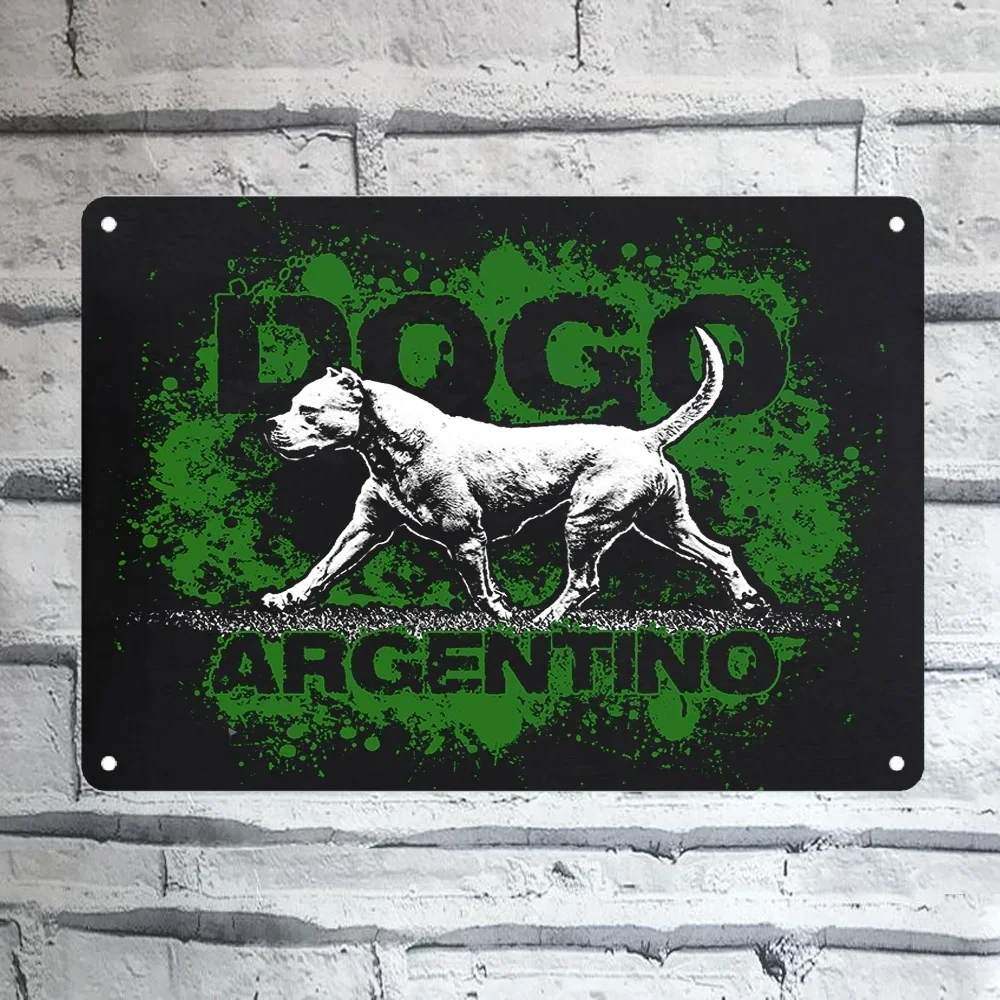 Dogo Argentino Tin Sign Poster Home Pubs & Bars Poster Wall Art Poster Coffee Garden Office Man Cave Club Metal Sign