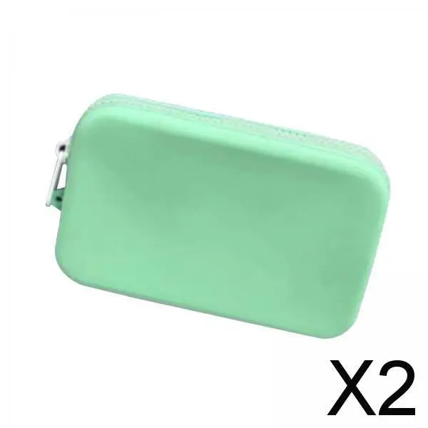 2xsilicone-insert-bag-bolsa-para-praia-tote-bag-card-holder-case-cartao-A-prova-d-'Agua-verde