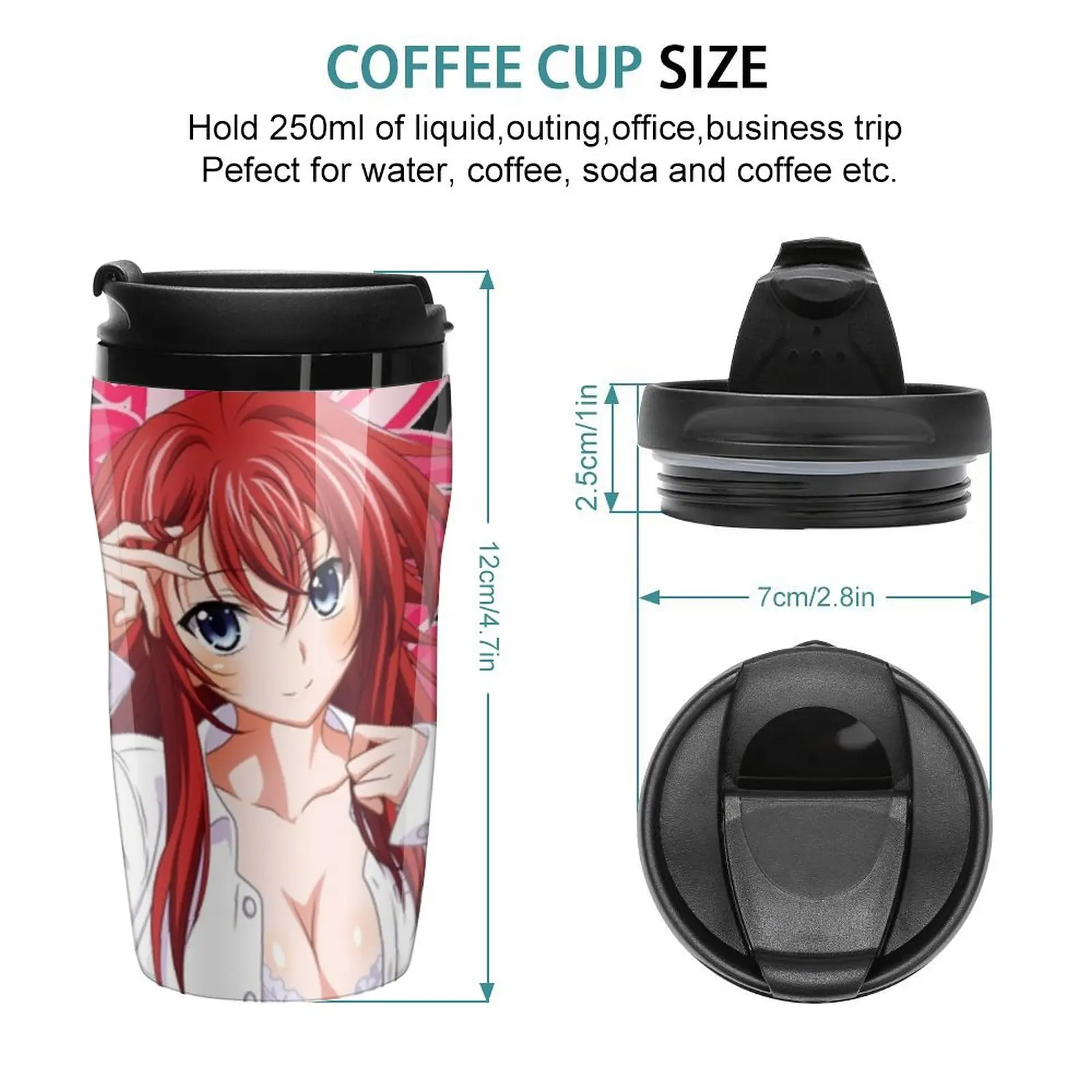 New Rias Gremory - High School DxD Travel Coffee Mug Glasses For Coffee Large Coffee Cups Coffee Bowl Custom Mug