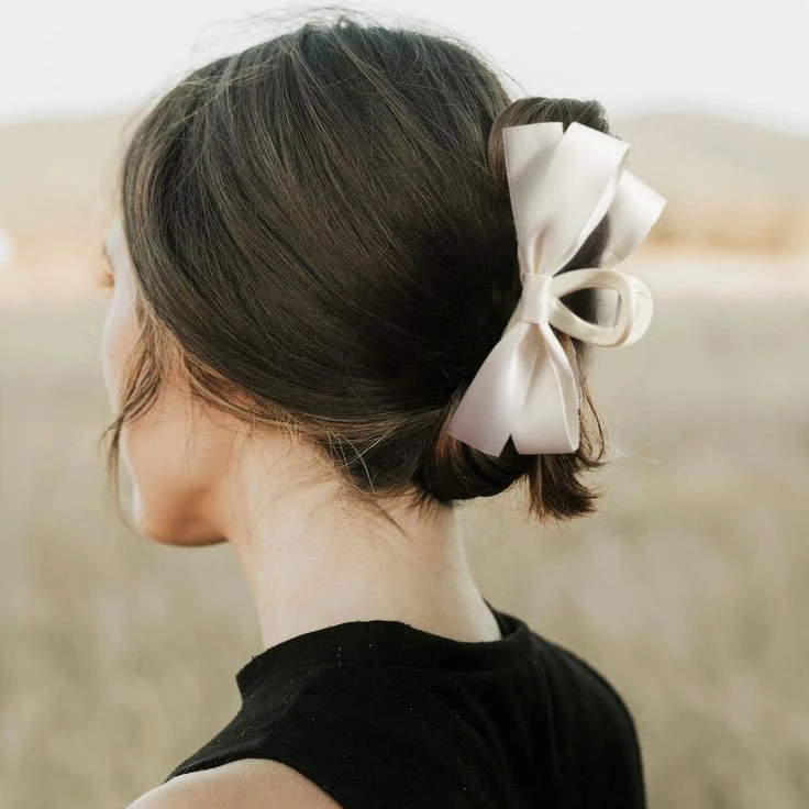 Pinces à Cheveux avec Grand Nministériels d en Ruban pour Femme, Accessoires Élégants pour Enfant, 2 Pièces