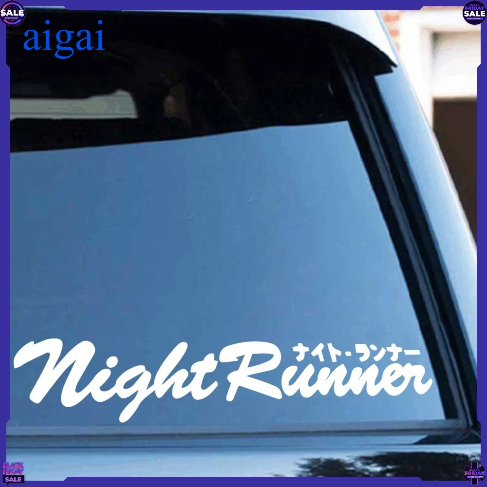 Car Sticker Japanese JDM Racing Sticker Night Runner Front Windshield Waterproof Vinyl Film Decor Decals Auto Tuning Accessories